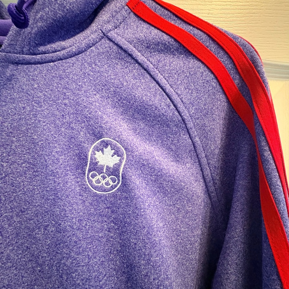 Adidas Blue Hoodie with Red Stripes - Picture 2 of 11